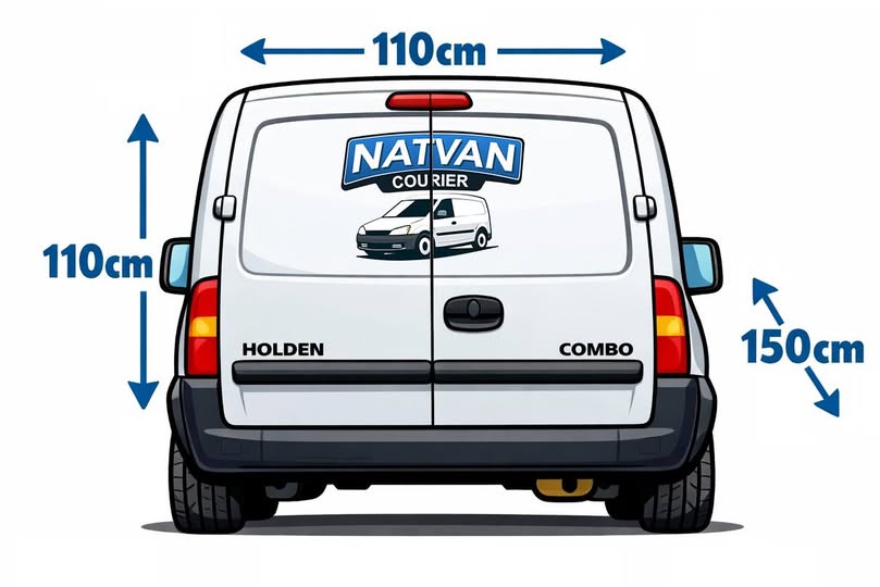 Van capacity 150cm length, 110cm width, 110cm height
